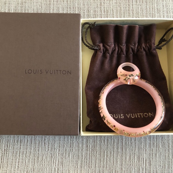 Louis Vuitton Jewelry - Louis Vuitton Pink Resin Ring and Bracelet with Gold and Crystal.
